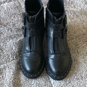 Black combat boots